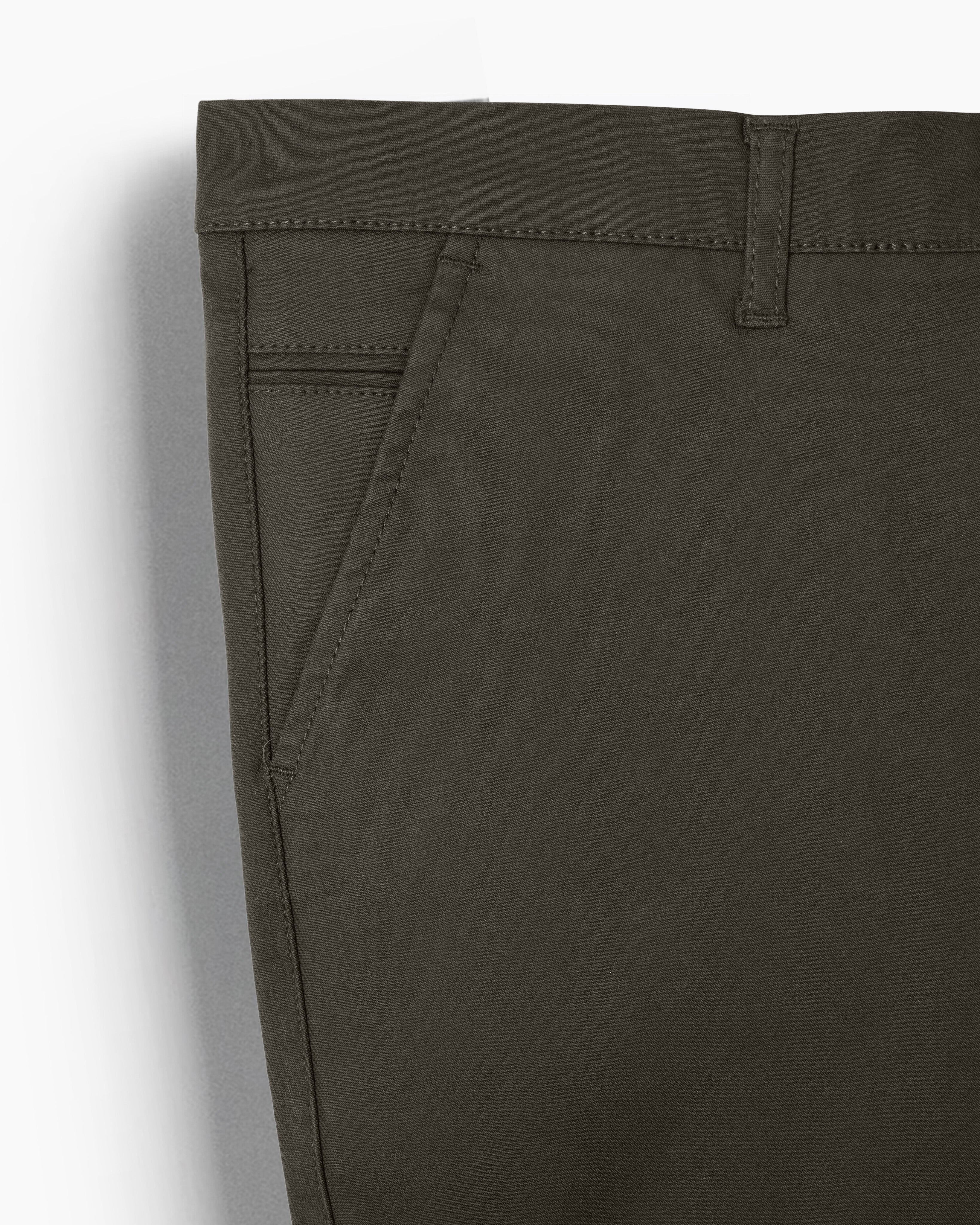 Cotton Casual Pants Coffee Brown - T - Image 3