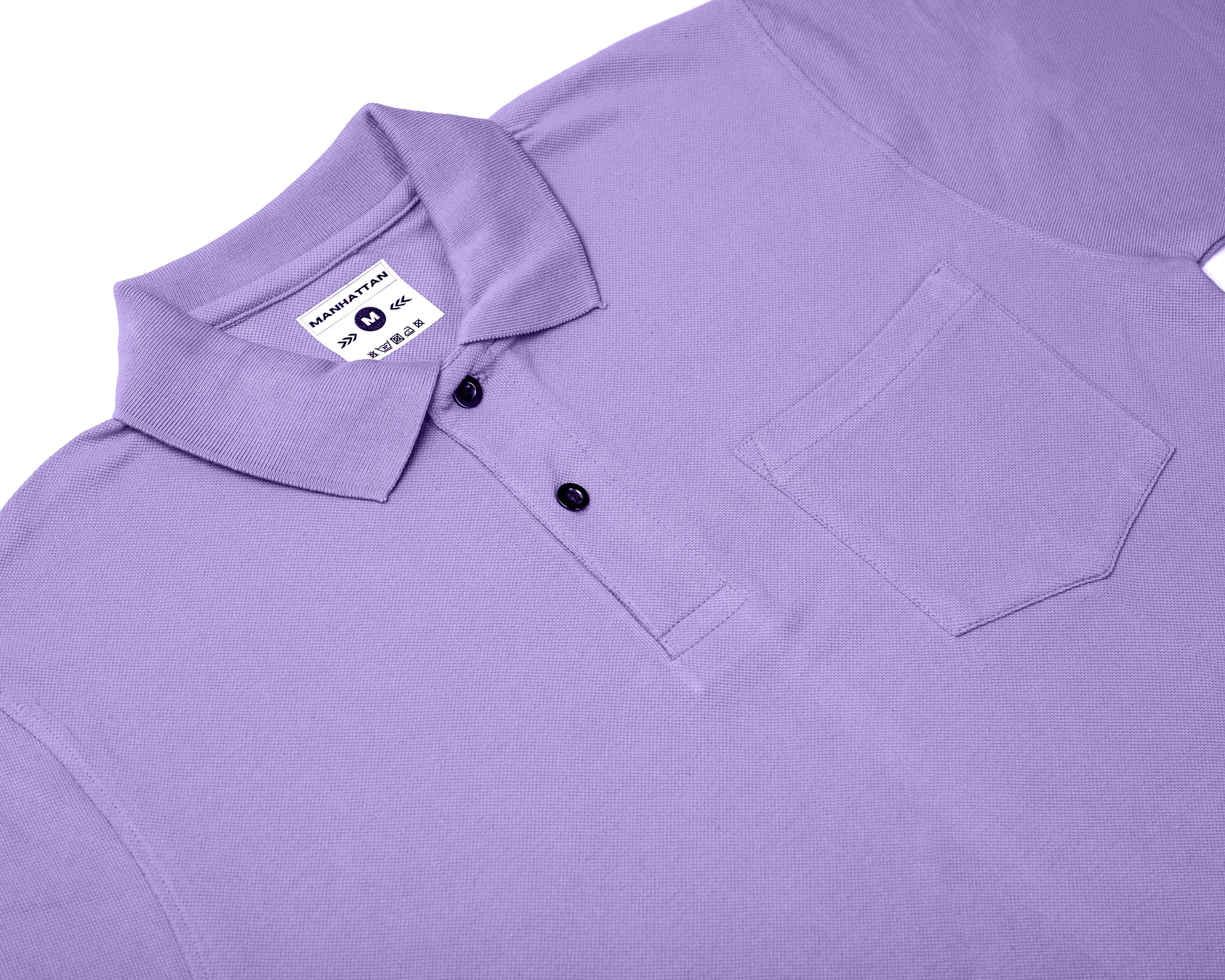 Pure Cotton Polo Pocket T shirts (Lavender) - Image 2